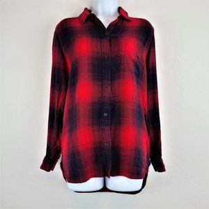 Madewell Flannel Top Red & Blue Buffalo Plaid